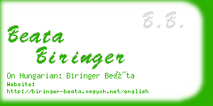 beata biringer business card